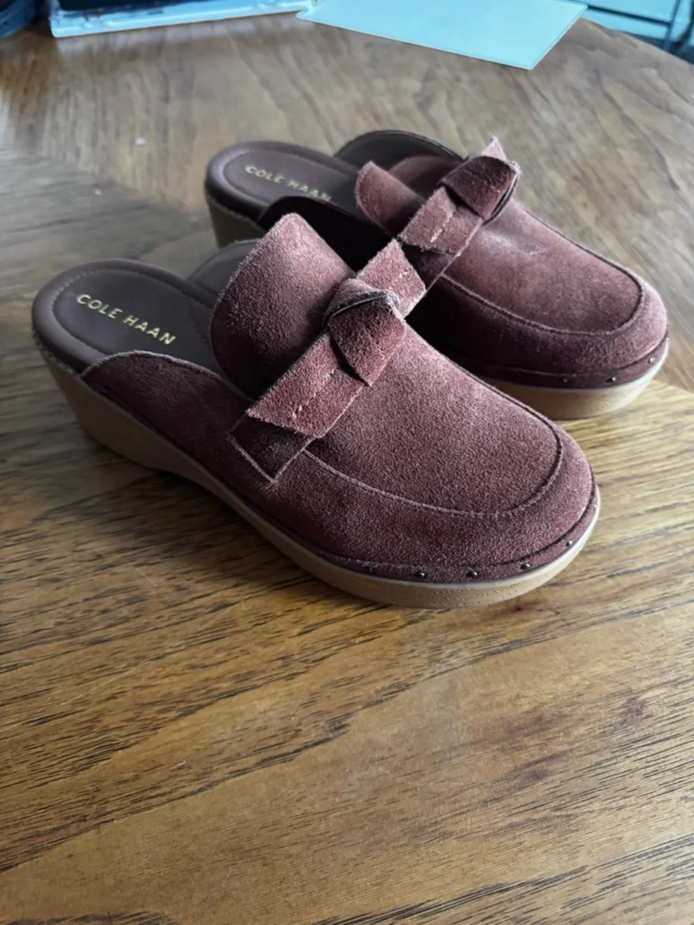 Cole Haan Suede Platform Mule in Rosewood - Picture 5 of 8